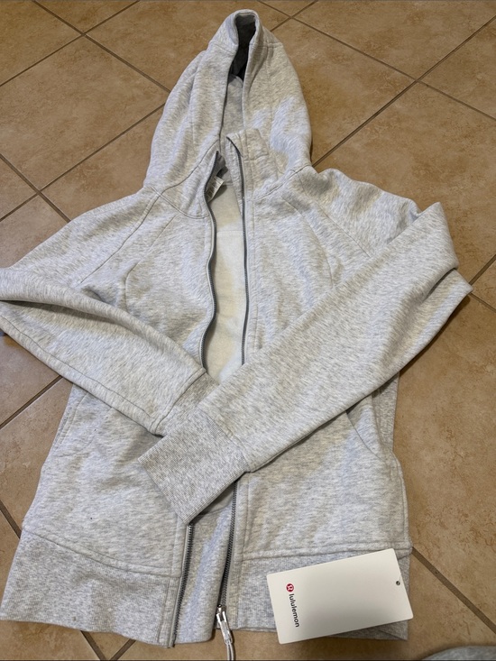 lululemon athletica Tops - NWT Lululemon scuba full zip Hoodie light gray size 8